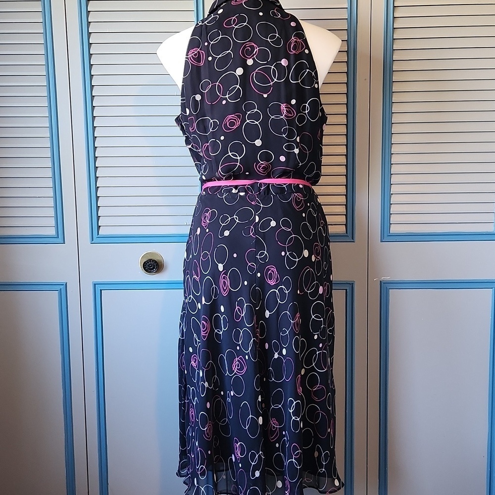 Scarlett Black Sleeveless Dress with Pink Ribbon - Picture 8 of 12